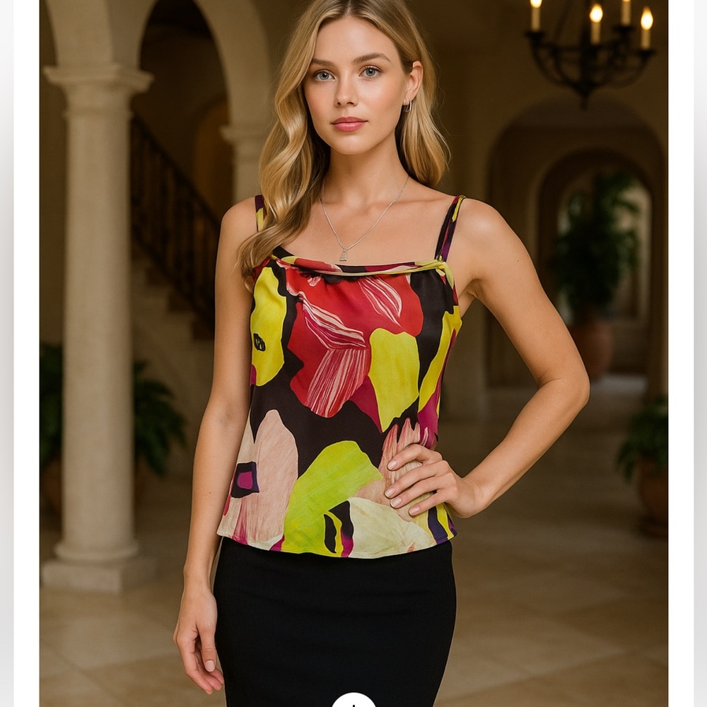 STUNNING Christian Lacroix Boho Y2K vintage silk top Sz S price firm!